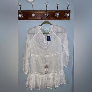 NWT beach coverup, with beautiful shell ties, size S